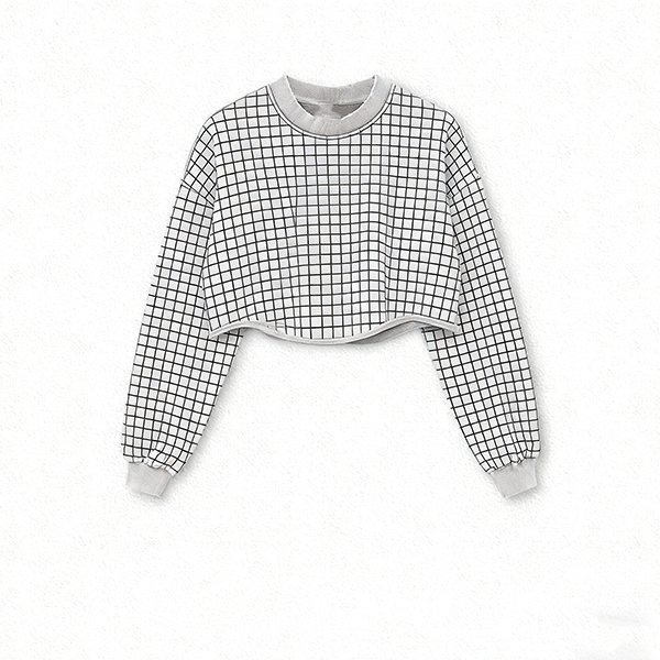 Women's Premium Retro Washed Crop Sweatshirt - Oversized Crew Neck