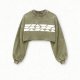 Retro Washed Oversized Crew Neck - Women's Crop Sweatshirt